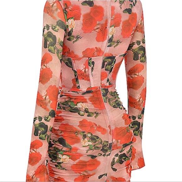 ADANNA ROSE PRINT CORSET MINI DRESS - SIZE MEDIUM - Picture 12 of 12